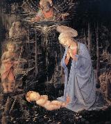 Fra Filippo Lippi The Adoration of the Infant Jesus oil on canvas